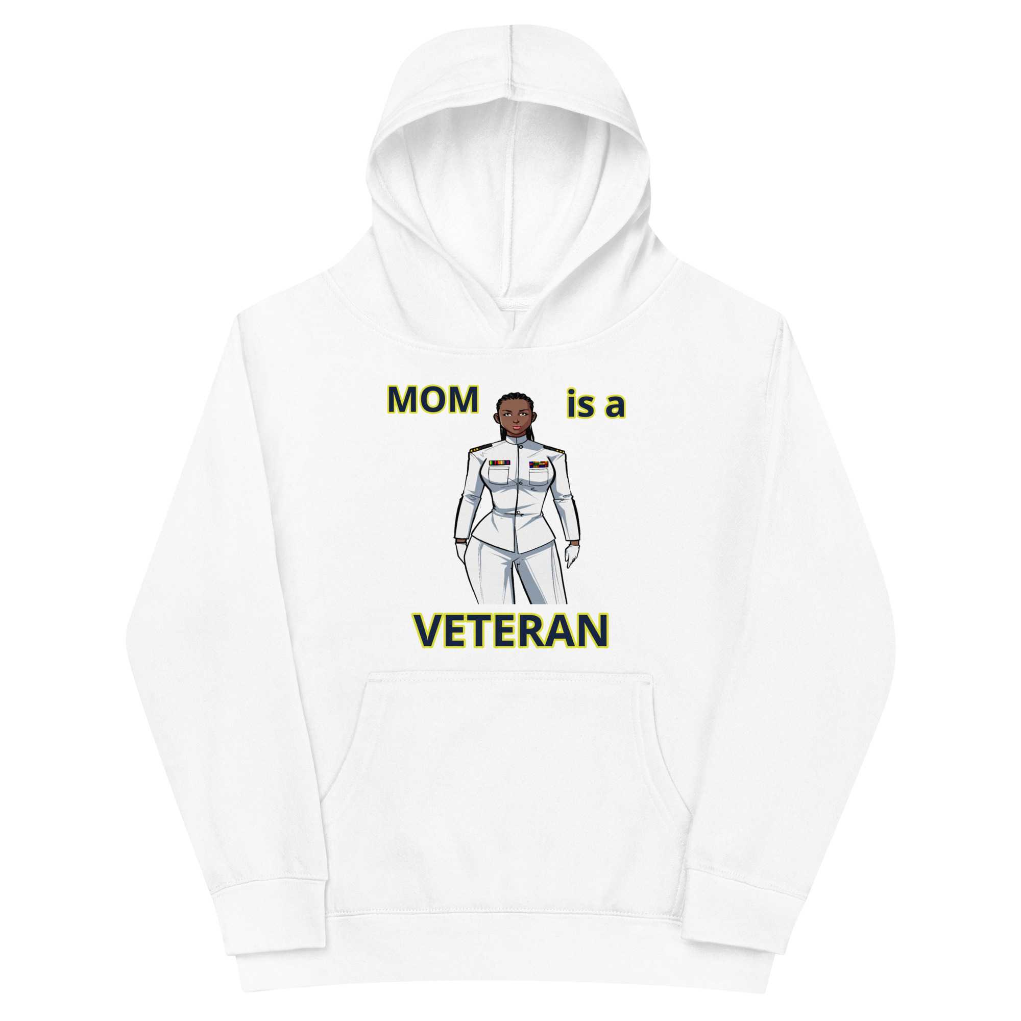 MOM IS A VETERAN TOO FOWER Kids Fleece Hoodie - Image 5