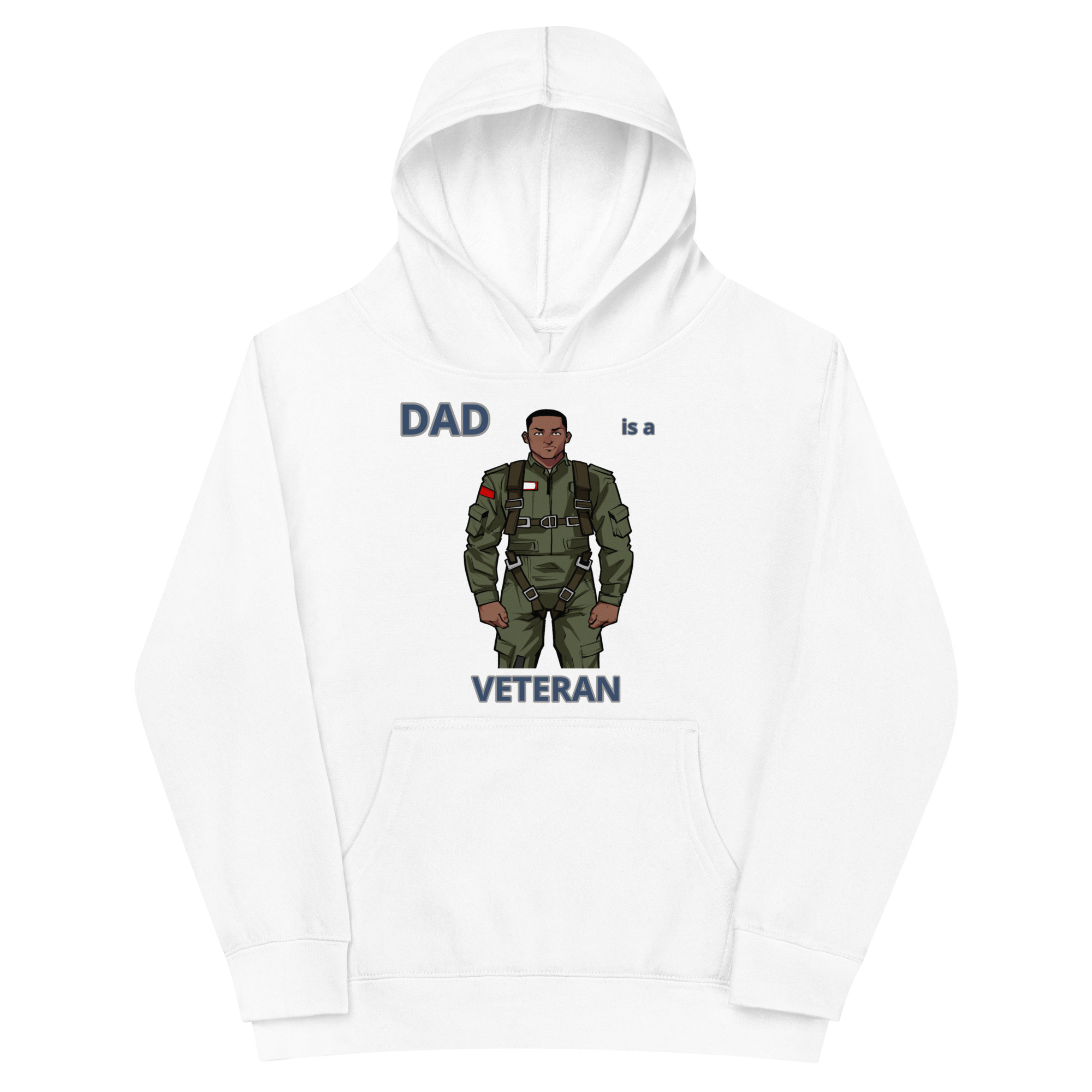 DAD IS A VETERAN TOO FOWER Kids Fleece Hoodie - Image 5