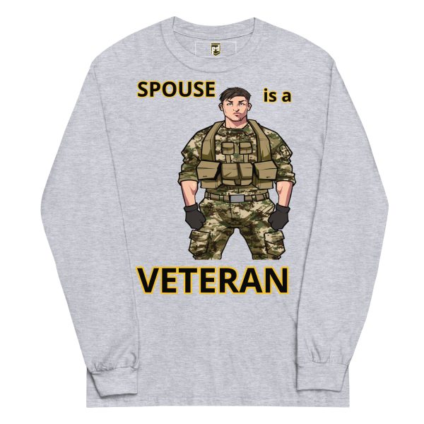 SPOUSE IS A VETERAN TOO FOWER Long Sleeve Shirt - Image 3