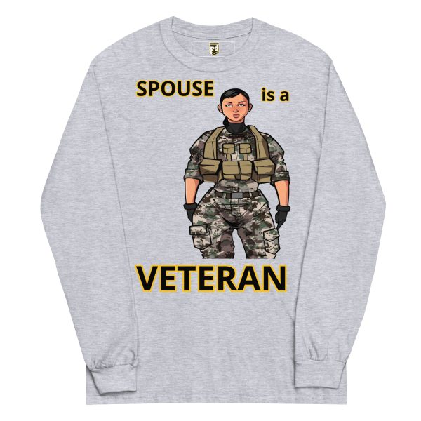 SPOUSE IS A VETERAN TOO FOWER Long Sleeve Shirt - Image 3