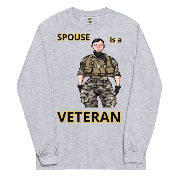 SPOUSE IS A VETERAN TOO FOWER Long Sleeve Shirt - Image 3