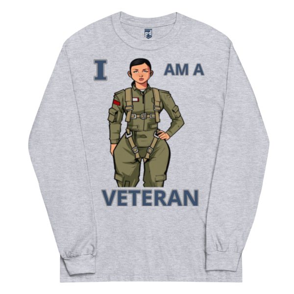 I AM A VETERAN TOO FOWER Long Sleeve Shirt - Image 3