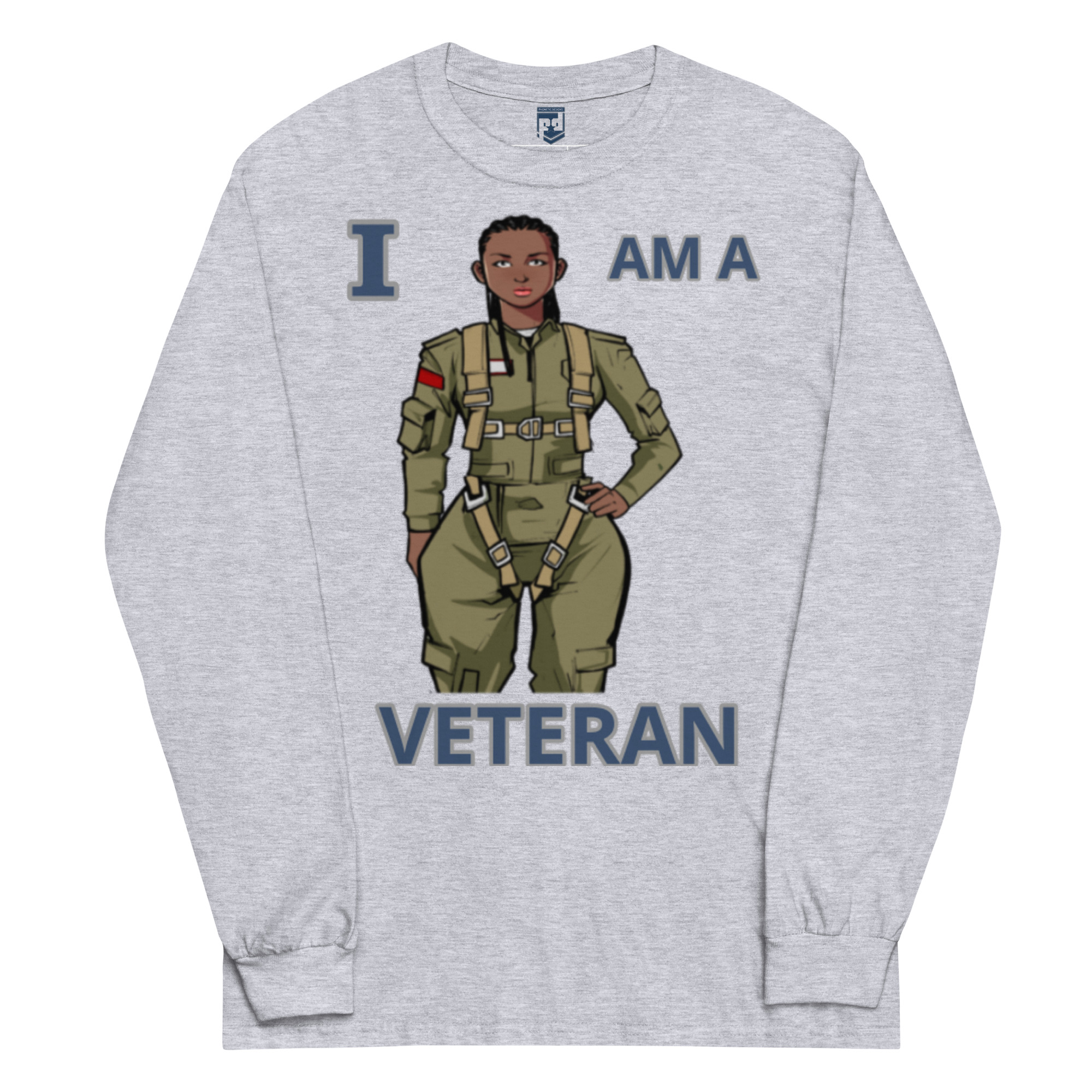 I AM A VETERAN TOO FOWER Long Sleeve Shirt - Image 3