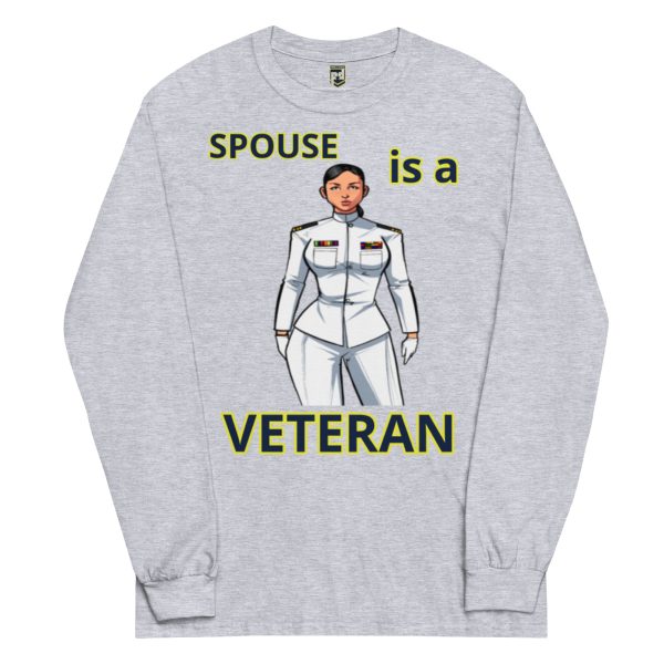 SPOUSE IS A VETERAN TOO FOWER Long Sleeve Shirt - Image 3