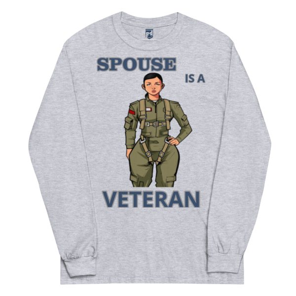 SPOUSE IS A VETERAN TOO FOWER Long Sleeve Shirt - Image 3