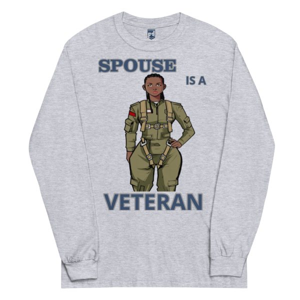 SPOUSE IS A VETERAN TOO FOWER Long Sleeve Shirt - Image 3