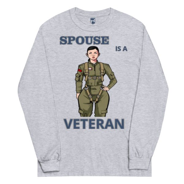 SPOUSE IS A VETERAN TOO FOWER Long Sleeve Shirt - Image 3