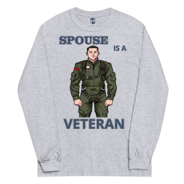 SPOUSE IS A VETERAN TOO FOWER Long Sleeve Shirt - Image 3