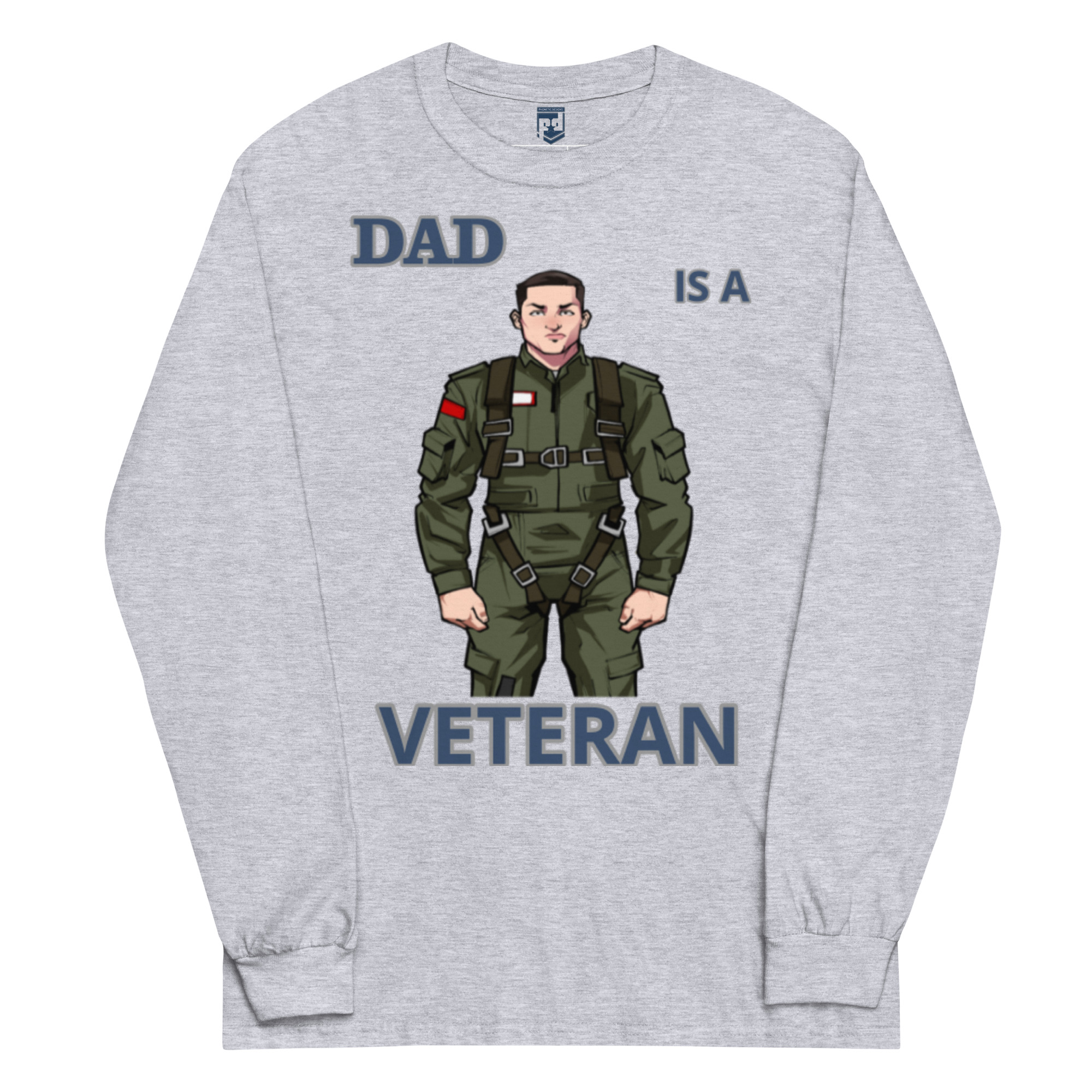 DAD IS A VETERAN TOO FOWER Long Sleeve Shirt - Image 3