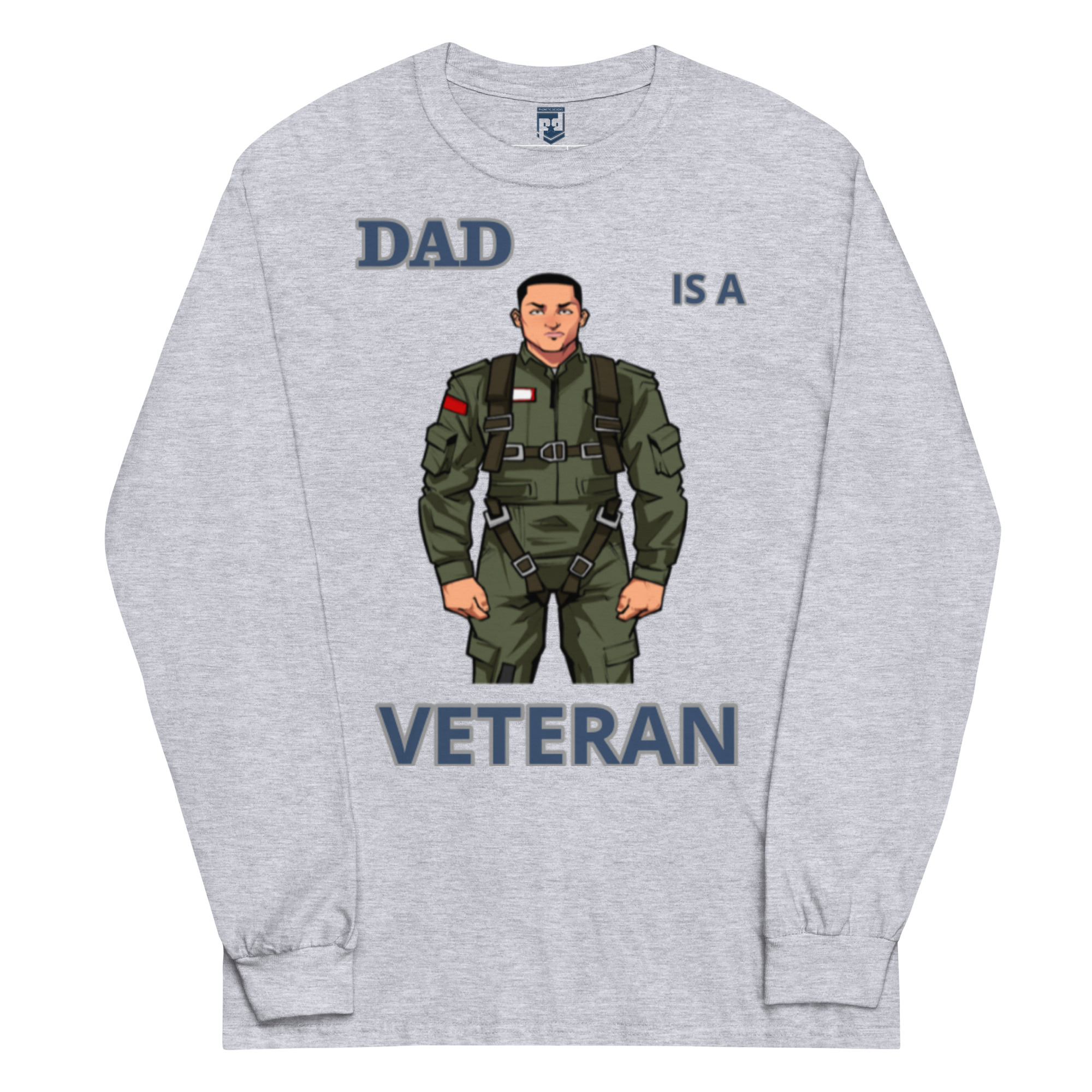 DAD IS A VETERAN TOO FOWER Long Sleeve Shirt - Image 3