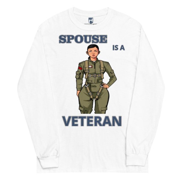 SPOUSE IS A VETERAN TOO FOWER Long Sleeve Shirt - Image 5