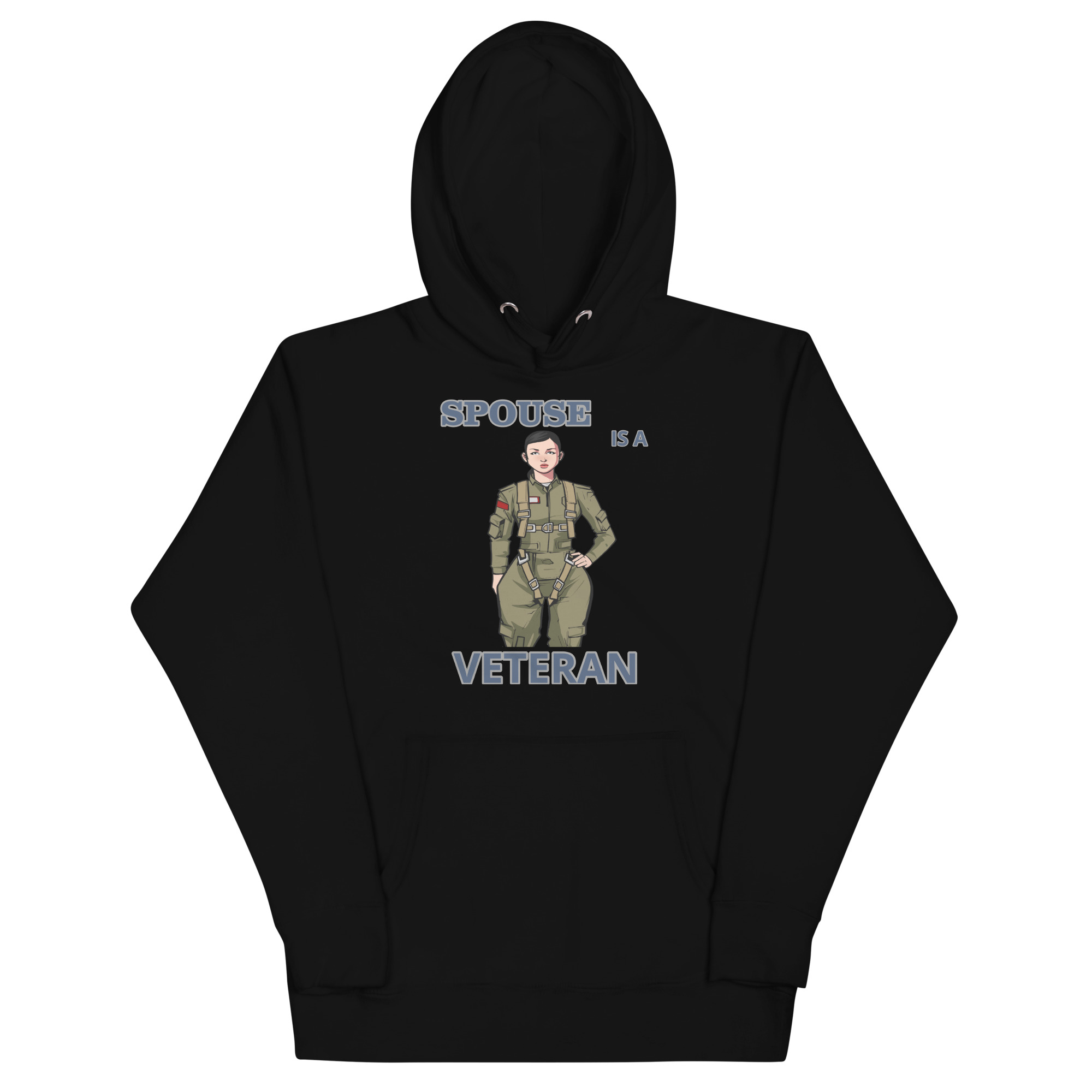 SPOUSE IS A VETERAN TOO FOWER Unisex Hoodie