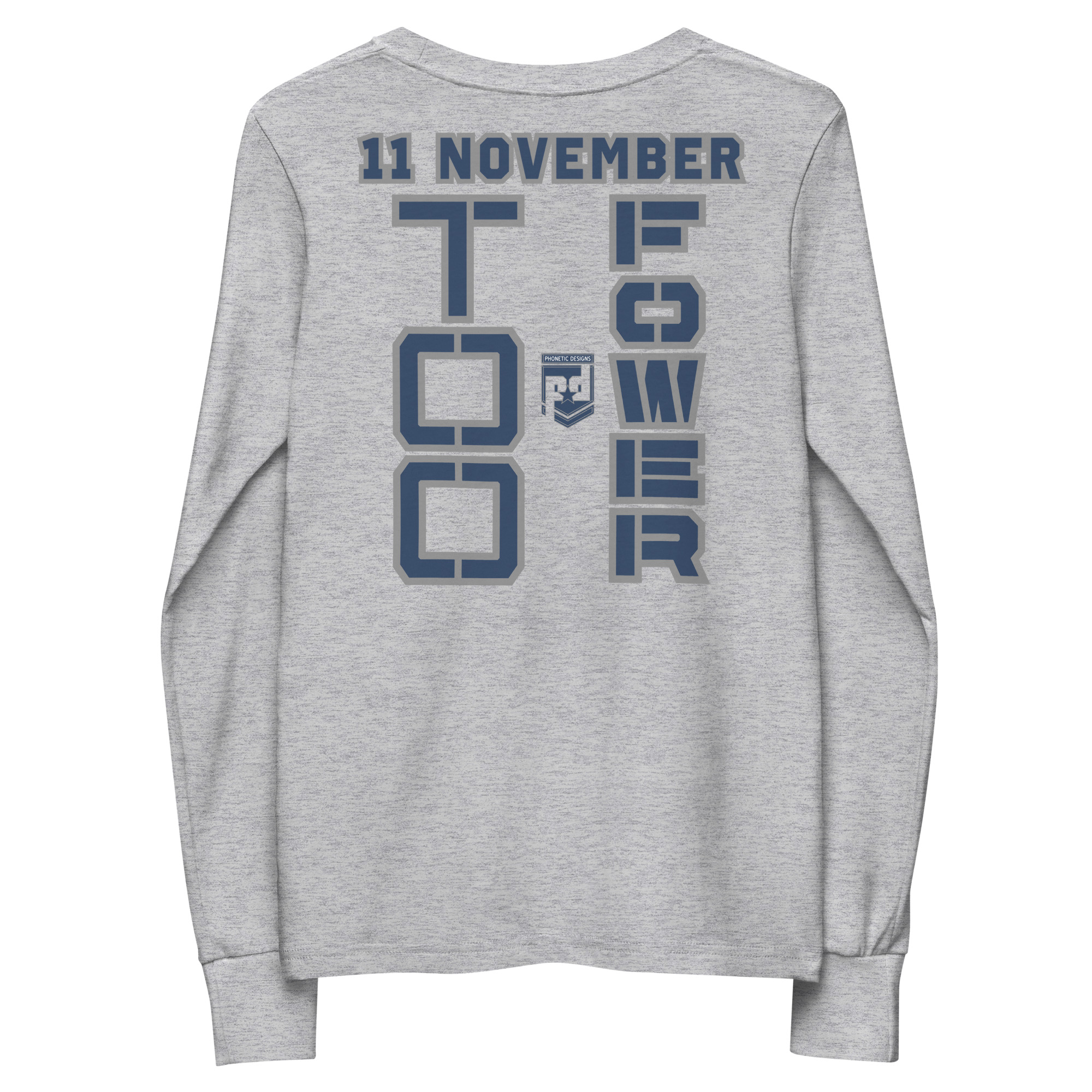 DAD IS A VETERAN TOO FOWER Youth Long Sleeve Tee - Image 4