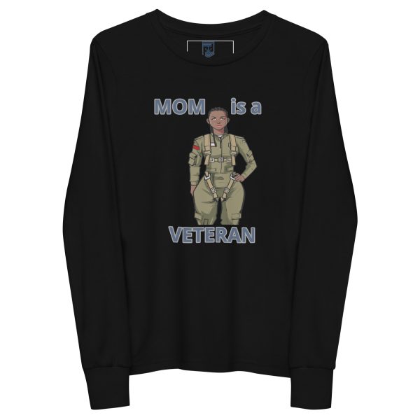 MOM IS A VETERAN TOO FOWER Youth Long Sleeve Tee