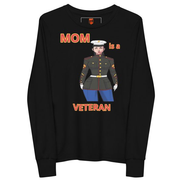 MOM IS A VETERAN TOO FOWER Youth Long Sleeve Tee
