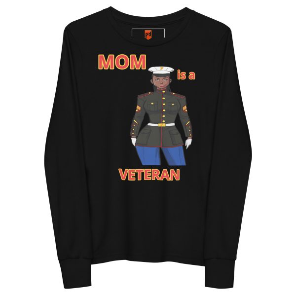 MOM IS A VETERAN TOO FOWER Youth Long Sleeve Tee