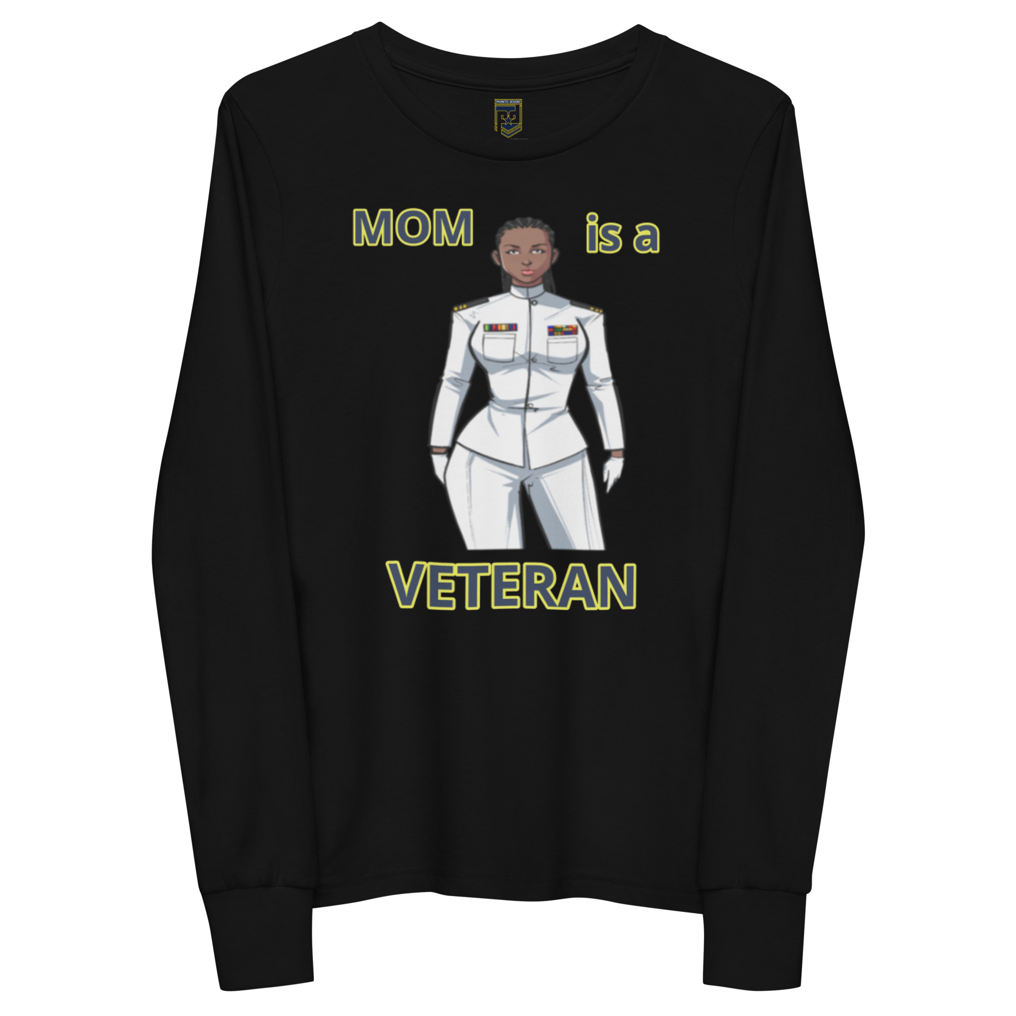 MOM IS A VETERAN TOO FOWER Youth Long Sleeve Tee