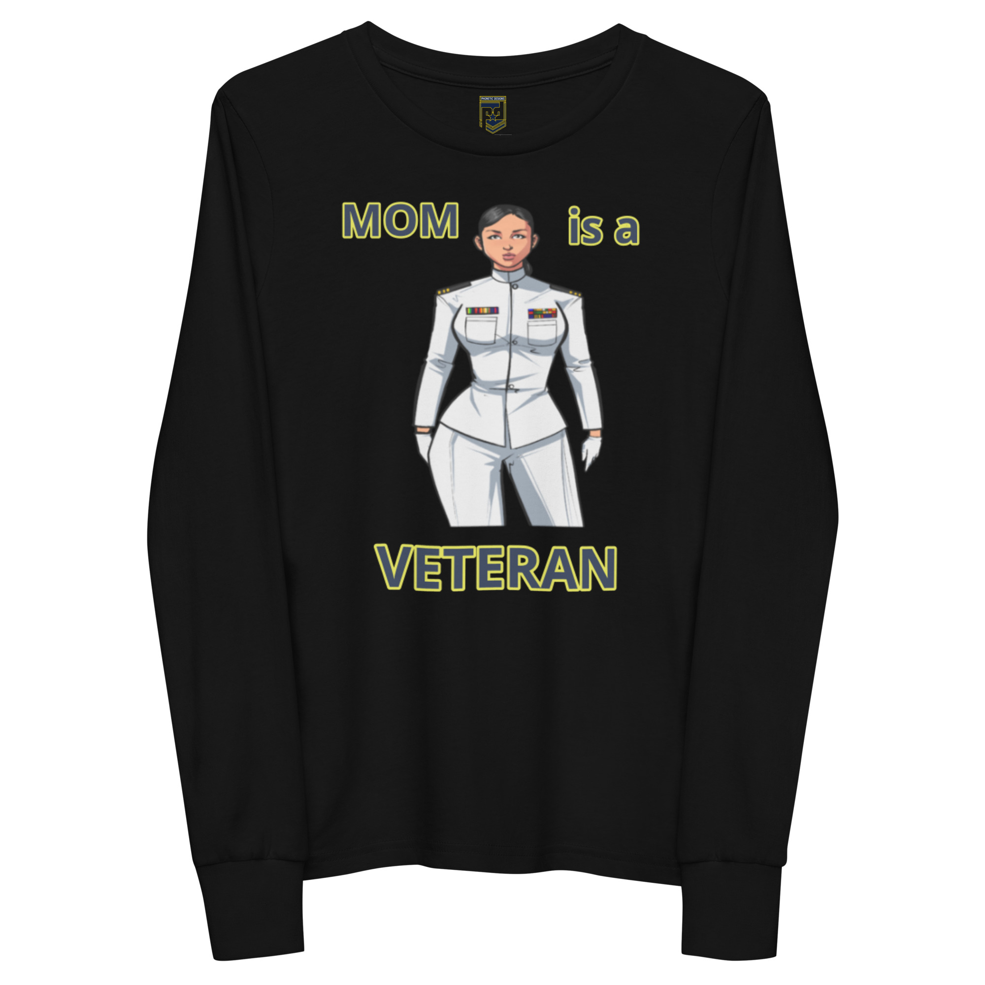 MOM IS A VETERAN TOO FOWER Youth Long Sleeve Tee