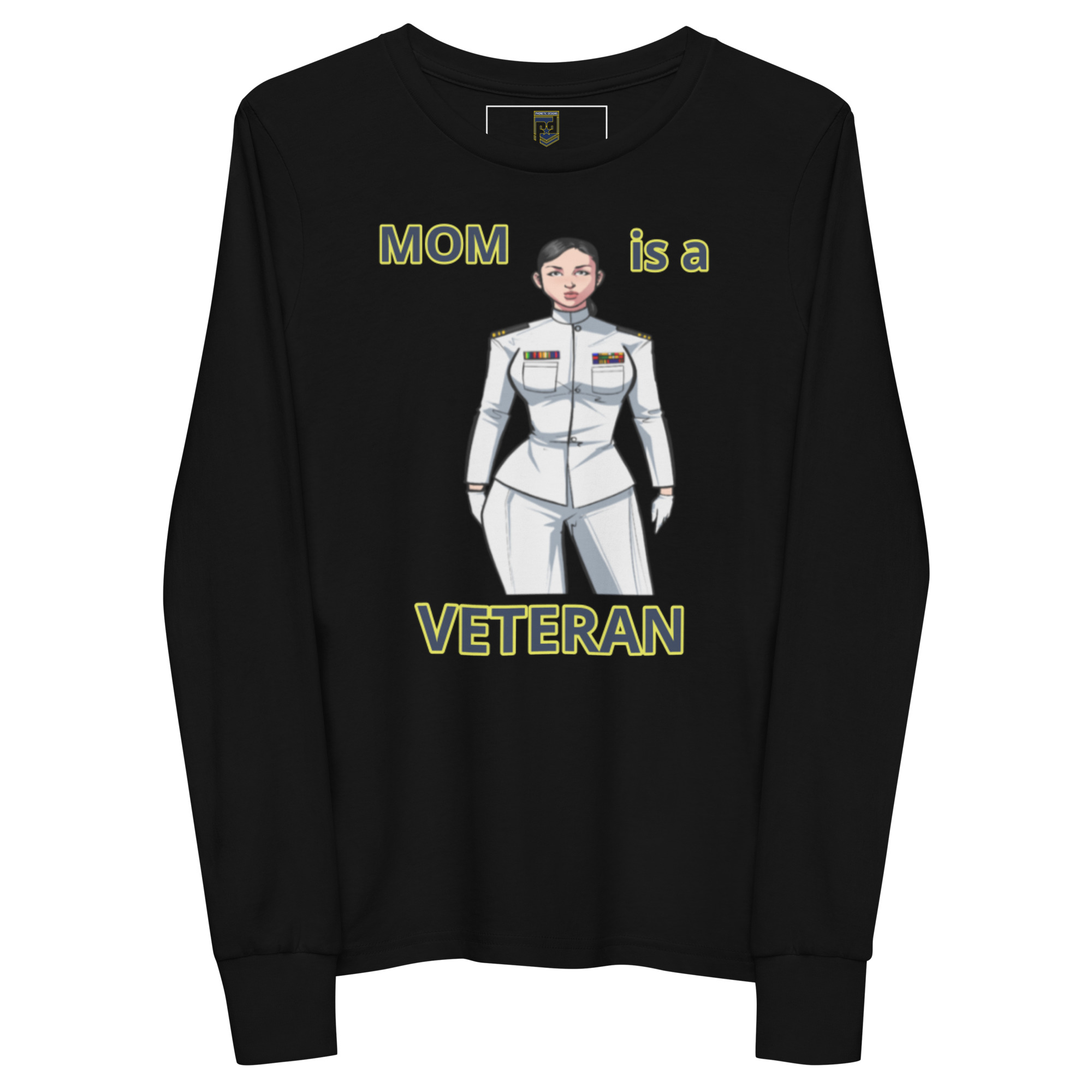 MOM IS A VETERAN TOO FOWER Youth Long Sleeve Tee