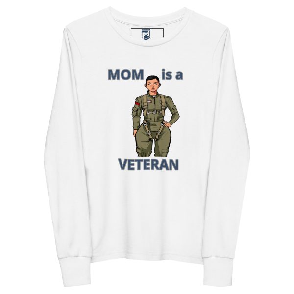 MOM IS A VETERAN TOO FOWER Youth Long Sleeve Tee - Image 5
