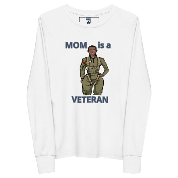 MOM IS A VETERAN TOO FOWER Youth Long Sleeve Tee - Image 5