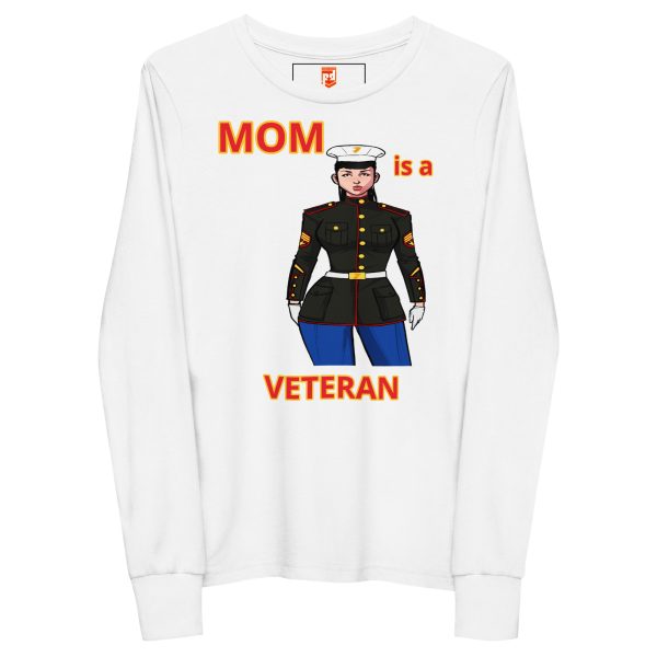 MOM IS A VETERAN TOO FOWER Youth Long Sleeve Tee - Image 5