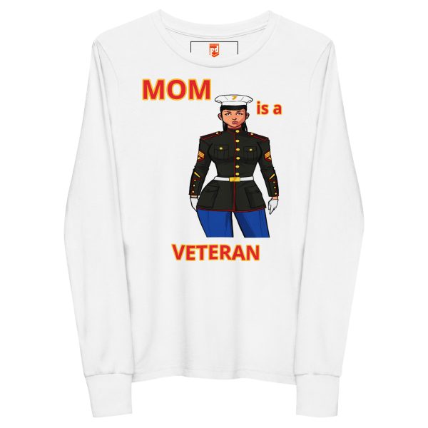 MOM IS A VETERAN TOO FOWER Youth Long Sleeve Tee - Image 5