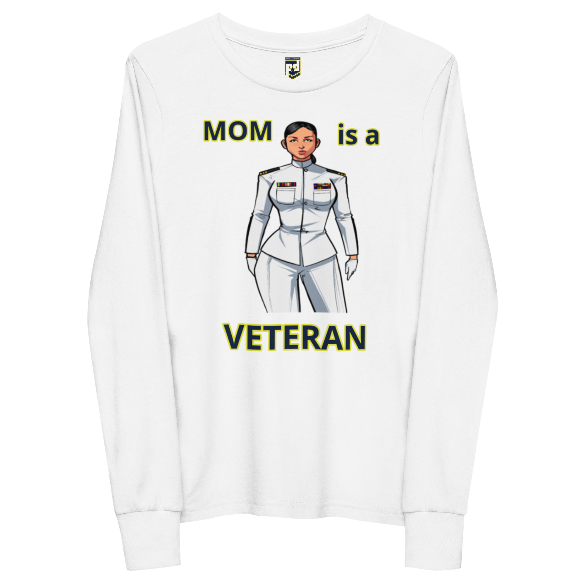 MOM IS A VETERAN TOO FOWER Youth Long Sleeve Tee - Image 5