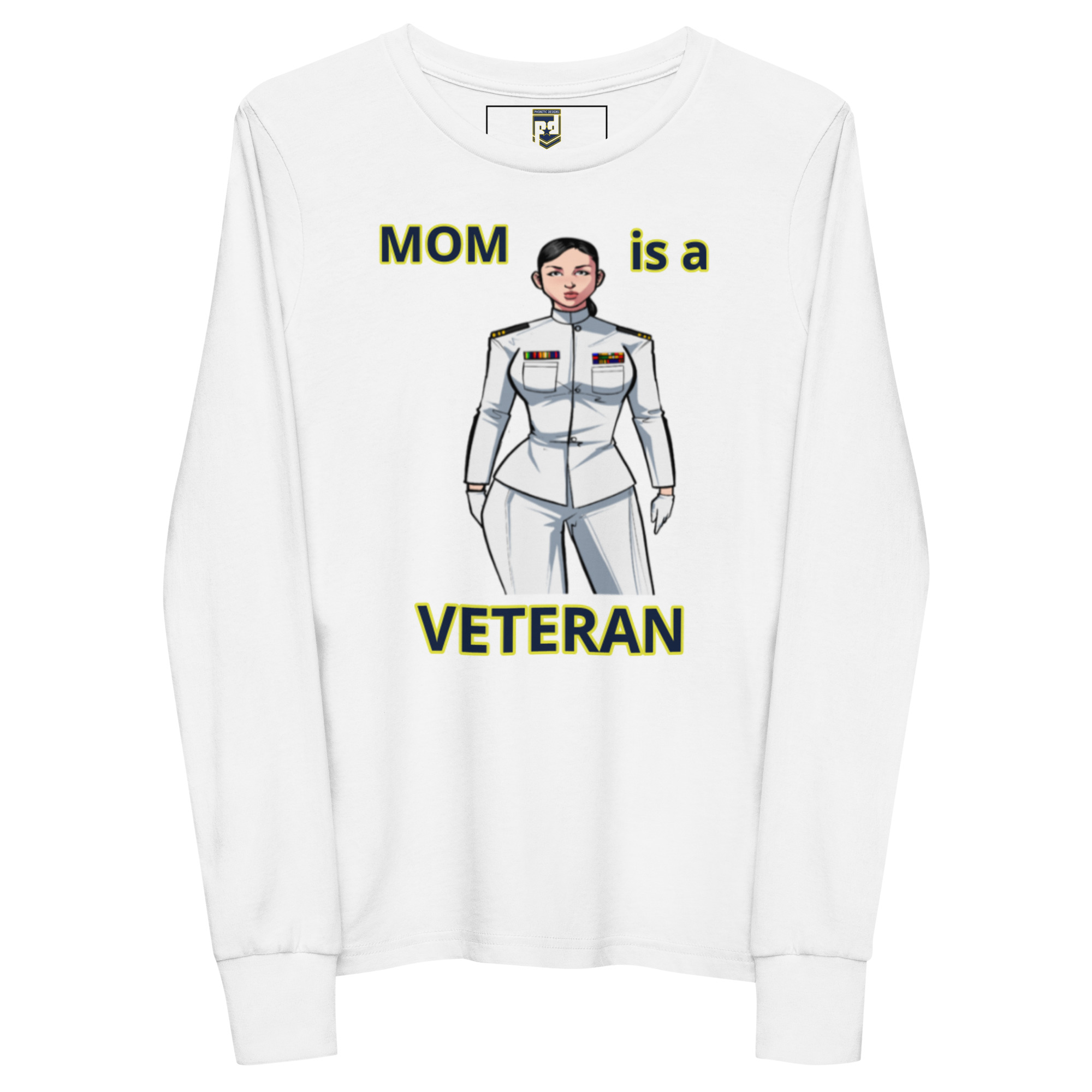 MOM IS A VETERAN TOO FOWER Youth Long Sleeve Tee - Image 5