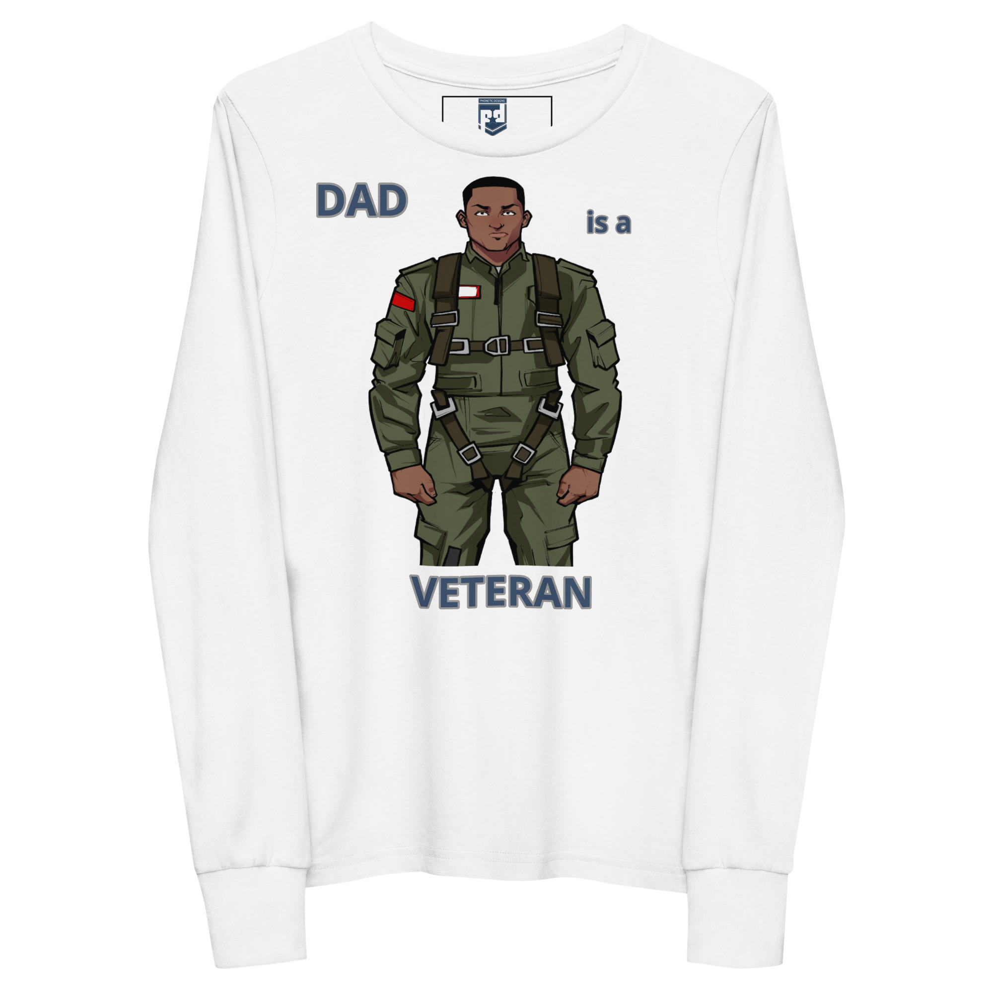 DAD IS A VETERAN TOO FOWER Youth Long Sleeve Tee - Image 5