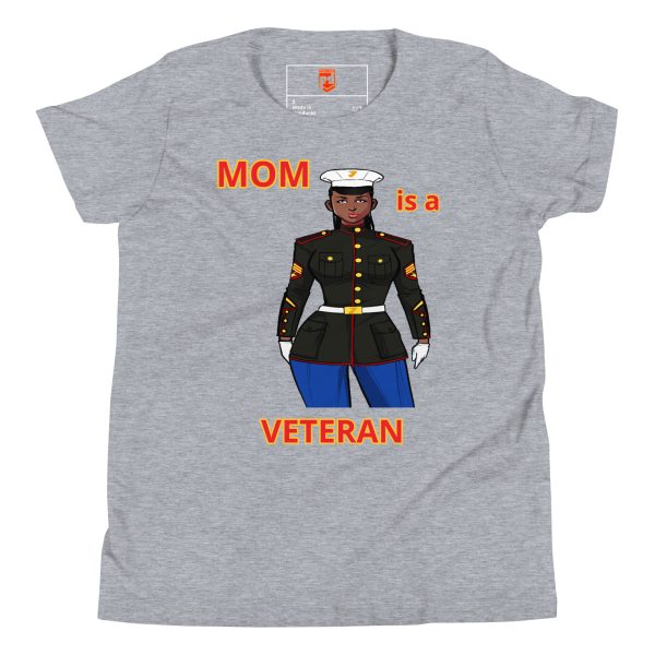 MOM IS A VETERAN TOO FOWER Youth Short Sleeve T-Shirt - Image 3