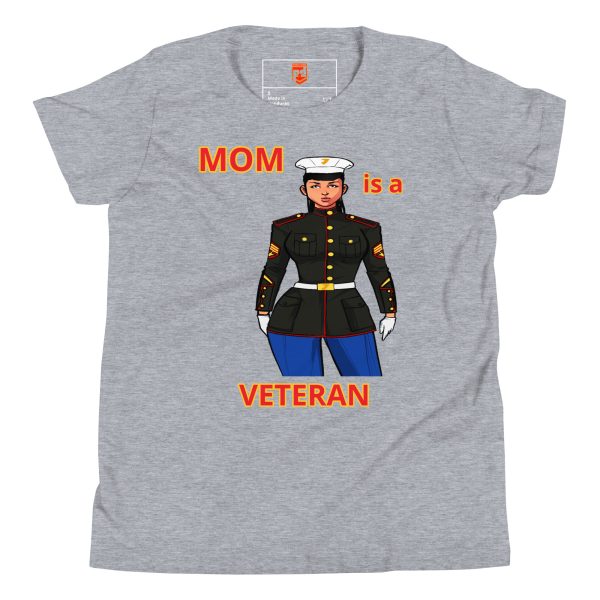 MOM IS A VETERAN TOO FOWER Youth Short Sleeve T-Shirt - Image 3