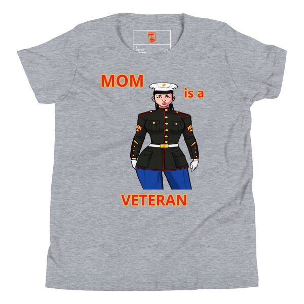 MOM IS A VETERAN TOO FOWER Youth Short Sleeve T-Shirt - Image 3
