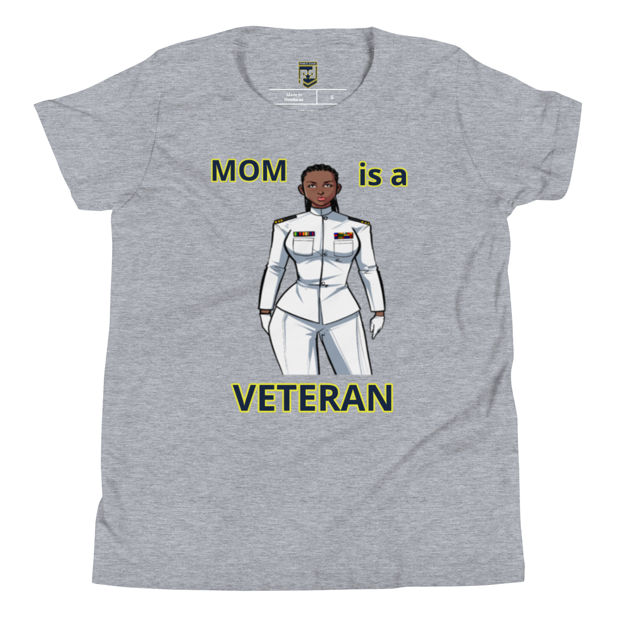 MOM IS A VETERAN TOO FOWER Youth Short Sleeve T-Shirt - Image 3