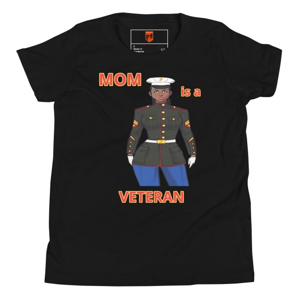 MOM IS A VETERAN TOO FOWER Youth Short Sleeve T-Shirt