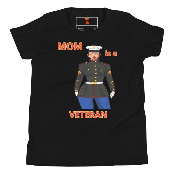 MOM IS A VETERAN TOO FOWER Youth Short Sleeve T-Shirt