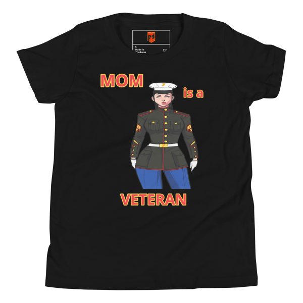 MOM IS A VETERAN TOO FOWER Youth Short Sleeve T-Shirt