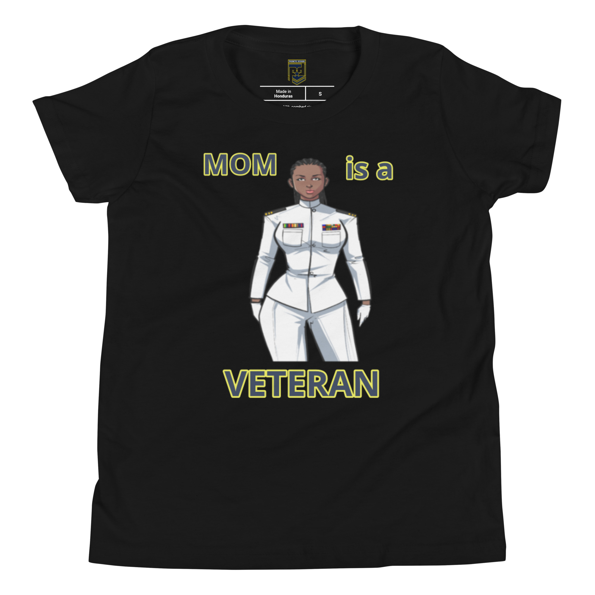 MOM IS A VETERAN TOO FOWER Youth Short Sleeve T-Shirt