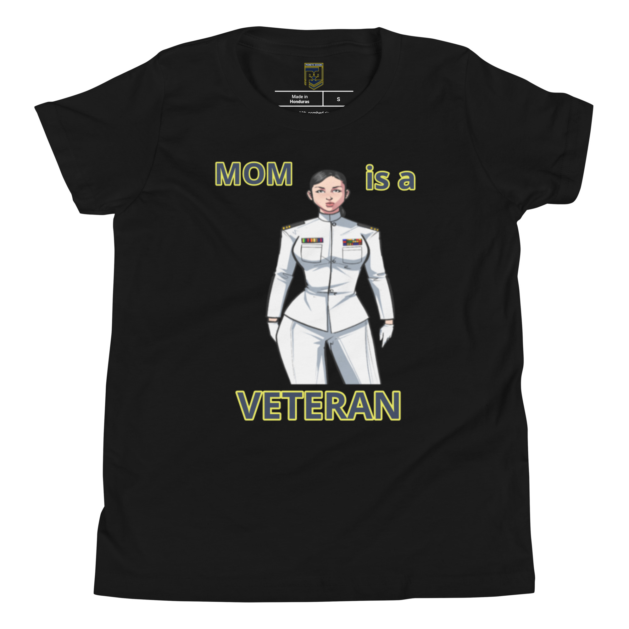 MOM IS A VETERAN TOO FOWER Youth Short Sleeve T-Shirt