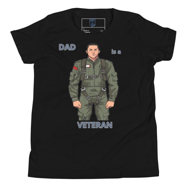 DAD IS A VETERAN TOO FOWER Youth Short Sleeve T-Shirt