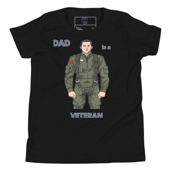 DAD IS A VETERAN TOO FOWER Youth Short Sleeve T-Shirt