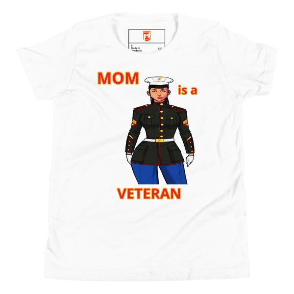 MOM IS A VETERAN TOO FOWER Youth Short Sleeve T-Shirt - Image 5