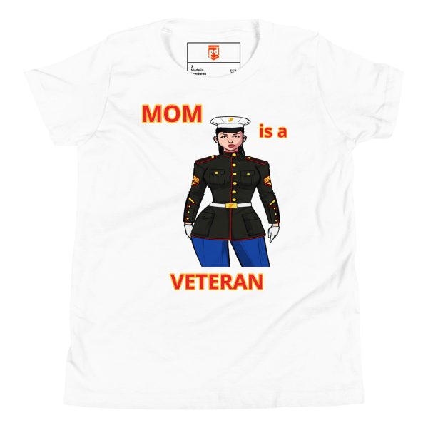 MOM IS A VETERAN TOO FOWER Youth Short Sleeve T-Shirt - Image 5