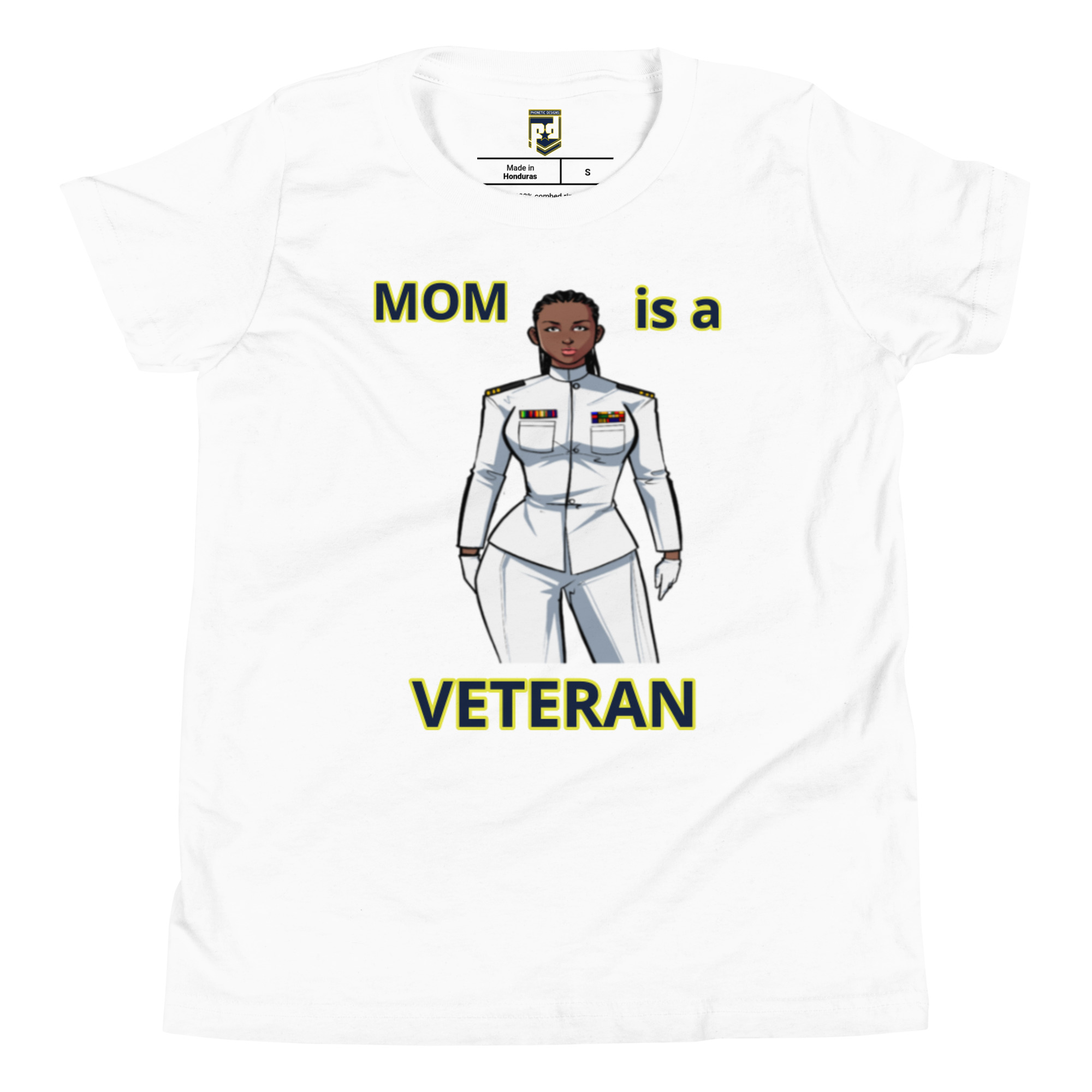 MOM IS A VETERAN TOO FOWER Youth Short Sleeve T-Shirt - Image 5