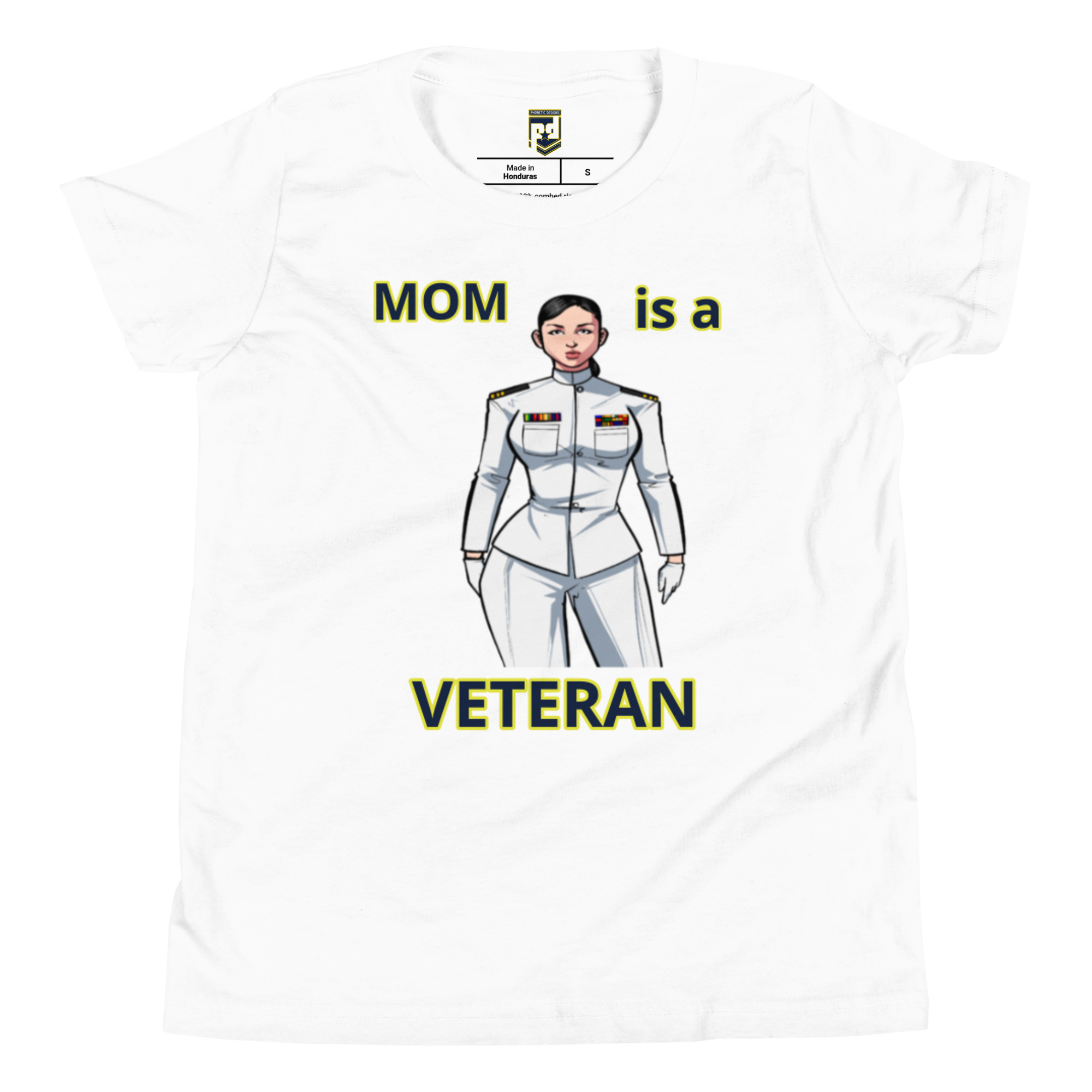 MOM IS A VETERAN TOO FOWER Youth Short Sleeve T-Shirt - Image 5