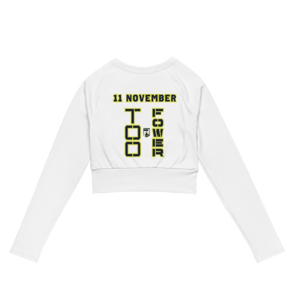 I SUPPORT  VETERANS TOO FOWER Recycled Long-Sleeve Crop Top
