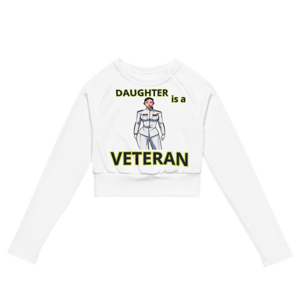 DAUGHTER IS A VETERAN TOO FOWER Recycled Long-Sleeve Crop Top