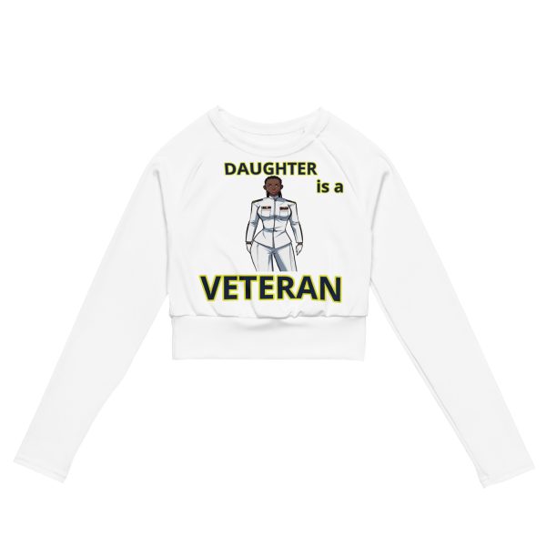 DAUGHTER IS A VETERAN TOO FOWER Recycled Long-Sleeve Crop Top