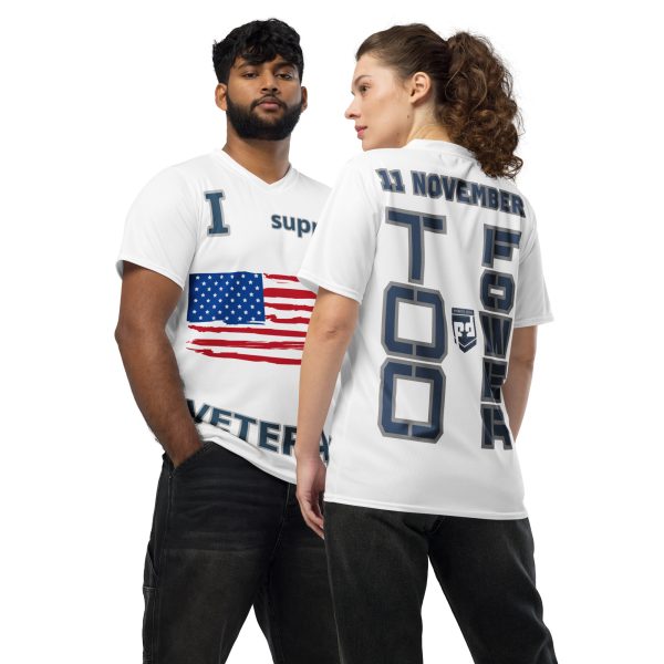 I SUPPORT  VETERANS TOO FOWER Recycled Unisex Sports Jersey
