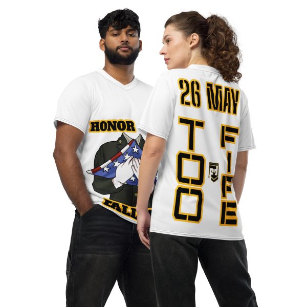 HONOR OUR FALLEN TOO FIFE Recycled Unisex Sports Jersey